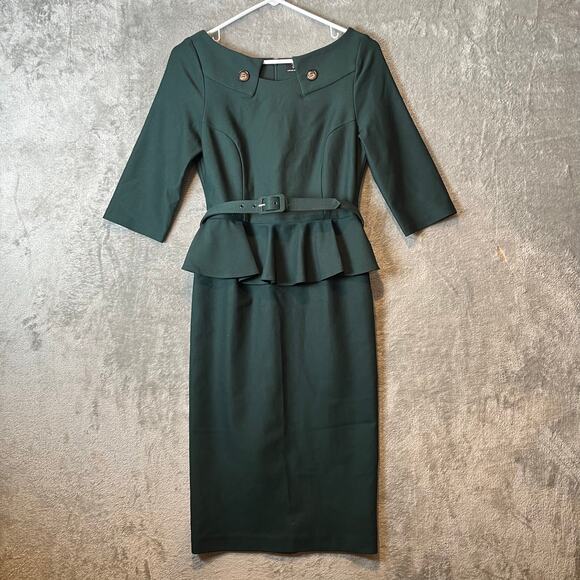Vintage Diva The Irene Pencil Dress in Green Size Small Retro Pinup Girl 40s 50s - Picture 1 of 7